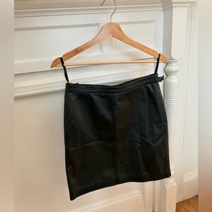 RALPH Ralph Lauren Black Leather Mini Skirt